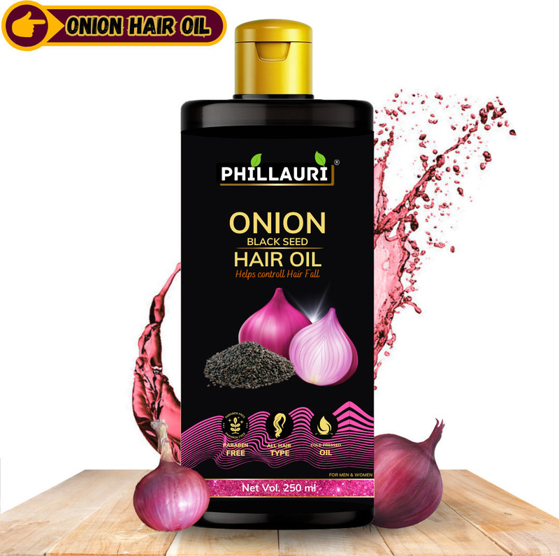 Phillauri Black seed Onion Oil for Hair Regrowth for Men and Women With Comb Applicator Hair Oil(250 ml)