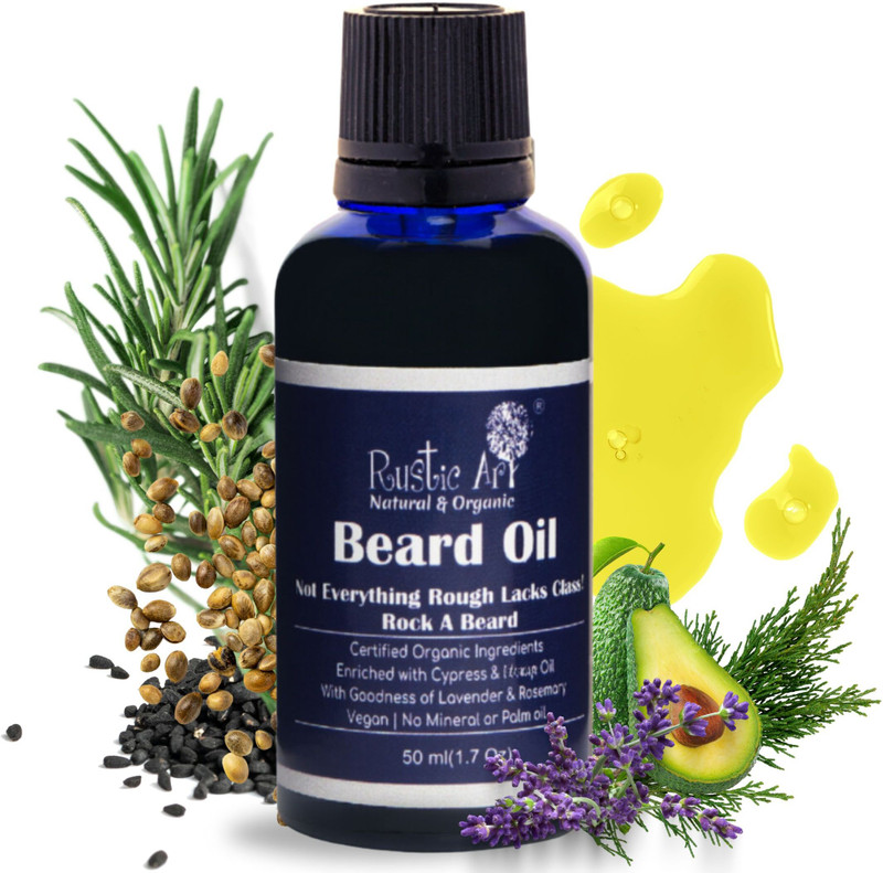 RUSTIC ART Organic Beard Oil with Rosemary Hair Oil(50 ml)
