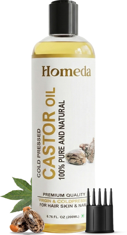 Homeda Cold Pressed Castor Oil for Hair Growth, Skin Care, Nail, Eyebrow, Arandi Tel Hair Oil(200 g)