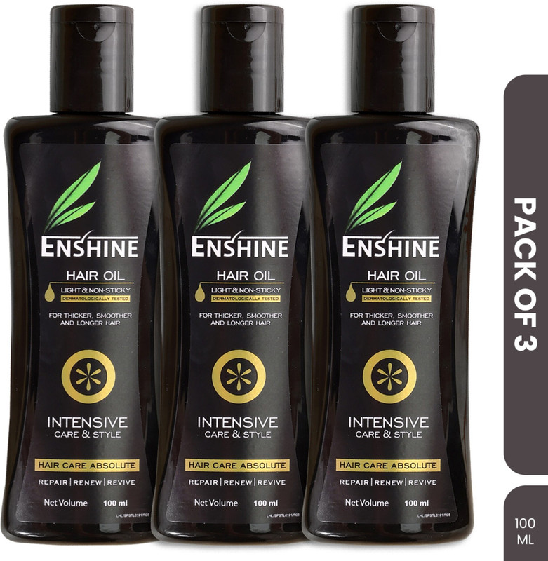 Enshine Hair Oil Lite & Non Sticky Pack of 3 (100 ml each)) Hair Oil(300 ml)