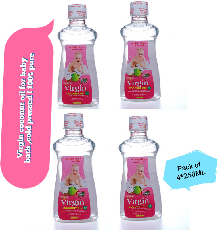 GREENNUT VIRGIN COCONUT OIL COLD PRESSED 4*250ML Hair Oil(1000 ml)