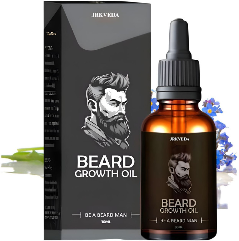 JRKVEDA Organic Beard Growth Oil for Fuller, Softer, and Shinier Beard Hair Oil(30 ml)
