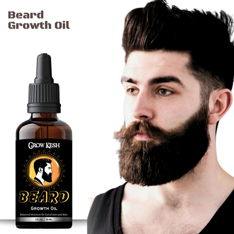 Growkesh Faster Beard Growth oil with 100% Natural Ingredients Based Beard Oil Hair Oil(30 ml)