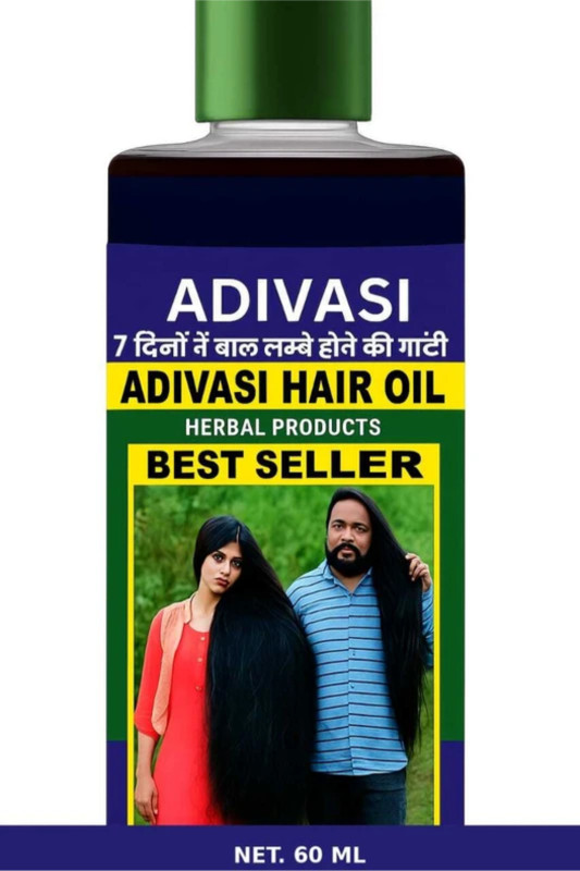 Adivasi Original Hair Growth Hair Fall Oil With Dandruff Free 3 Month Course  Hair Oil(60 ml)
