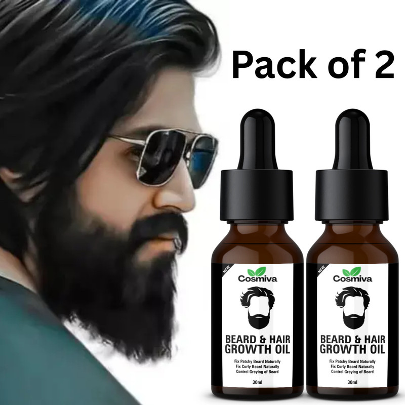 COSMIVA Beard and Hair Growth Oil for Faster Beard Growth, Thicker and Fuller Beard Hair Oil(60 ml)