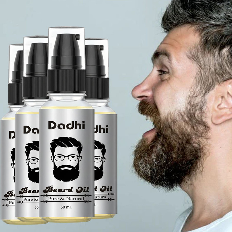Dadhi SV Beard Oil for Men Pack of 4 | 50ml Each for Smooth & Strong Beard Hair Oil(50 ml)
