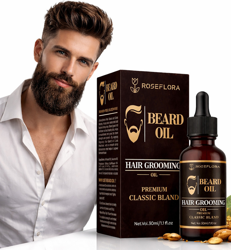 ROSEFLORA Stronger & Thicker Beard Hair Oil | Advanced Beard Growth Oil for man Hair Oil(30 ml)
