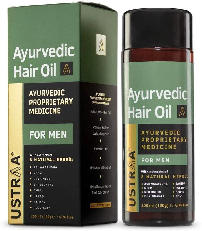 USTRAA Ayurvedic Hair Oil with 8 Natural Herb extracts | Controls hair fall Hair Oil(200 ml)