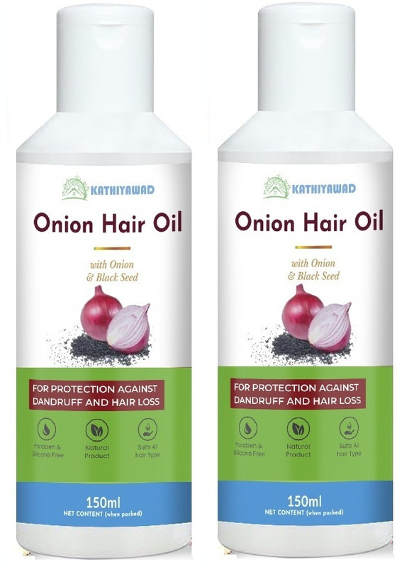 Kathiyawad Onion Oil for Hair Regrowth Hair Oil pack of 2 Hair Oil(300 ml)