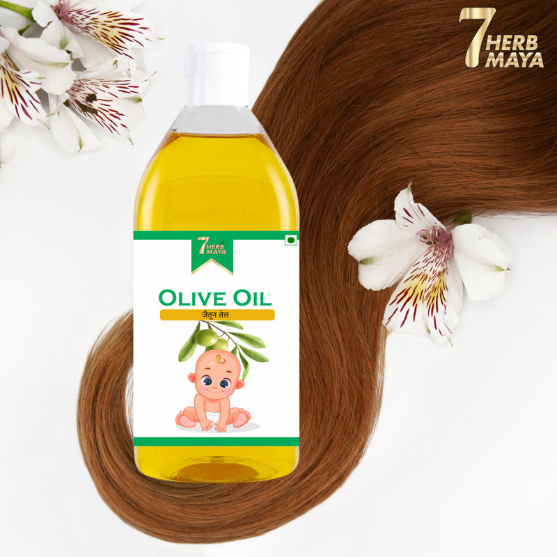 7Herbmaya Cold Pressed Olive Oil For Skin, Hair Jaitun tail & Massage  Hair Oil(100 ml)