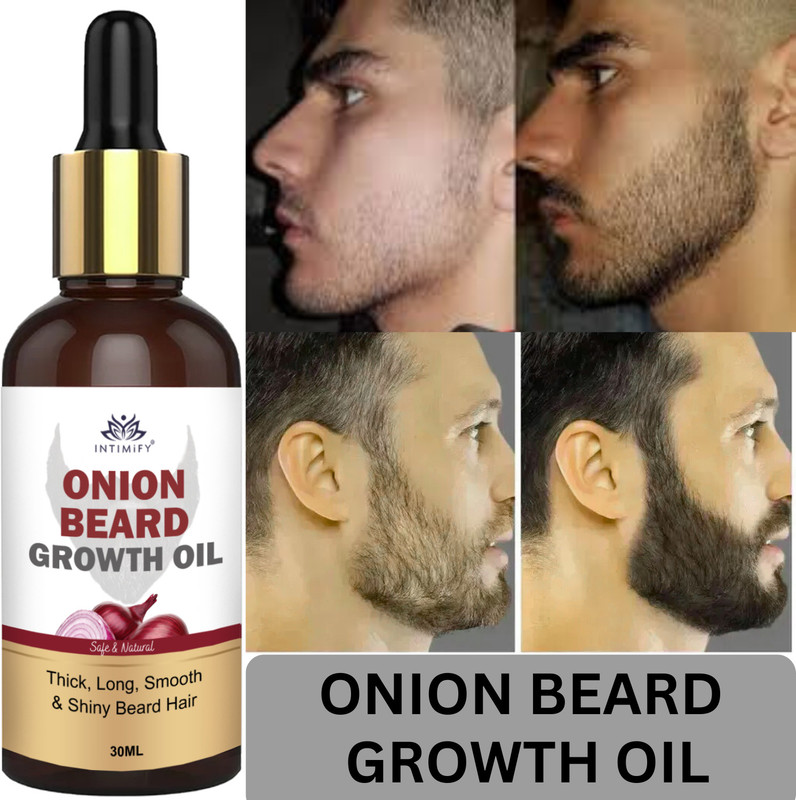 INTIMIFY Onion Beard and Moustache Oil For Men Get a Thick and Long Beard Hair Oil(30 ml)