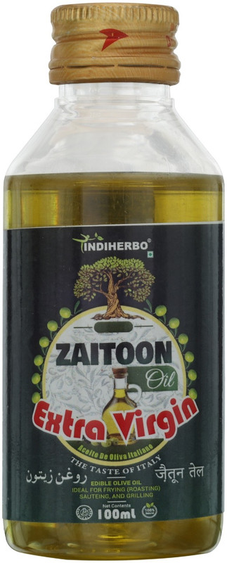 IndiHerbo Pure extra virgin olive oil Ideal for cooking massage hair and overall wellness(100 ml)