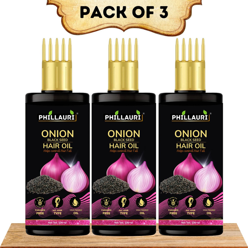 Phillauri Onion Hair Oil- Non Sticky hair oil for 2X Faster Hair Growth  Hair Oil(300 ml)