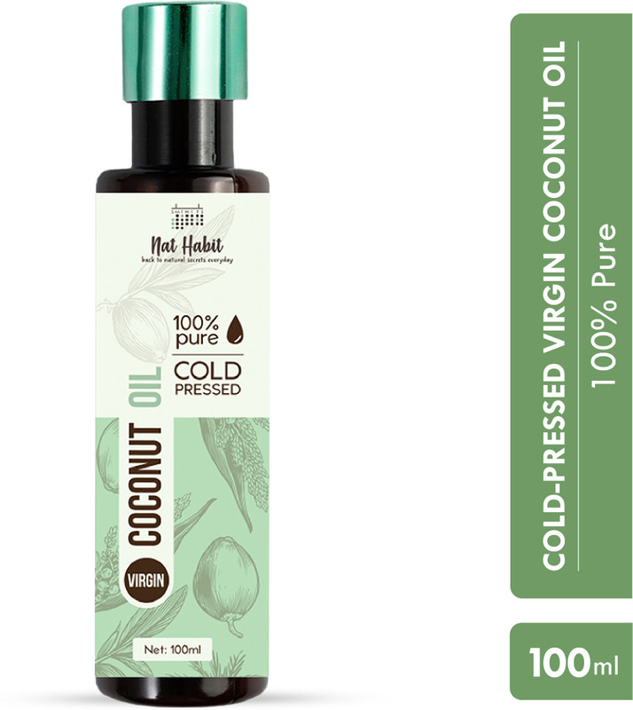 Nat Habit Cold Pressed Virgin Coconut Oil For Hair Growth & Body Massage|100% Pure Hair Oil(100 ml)