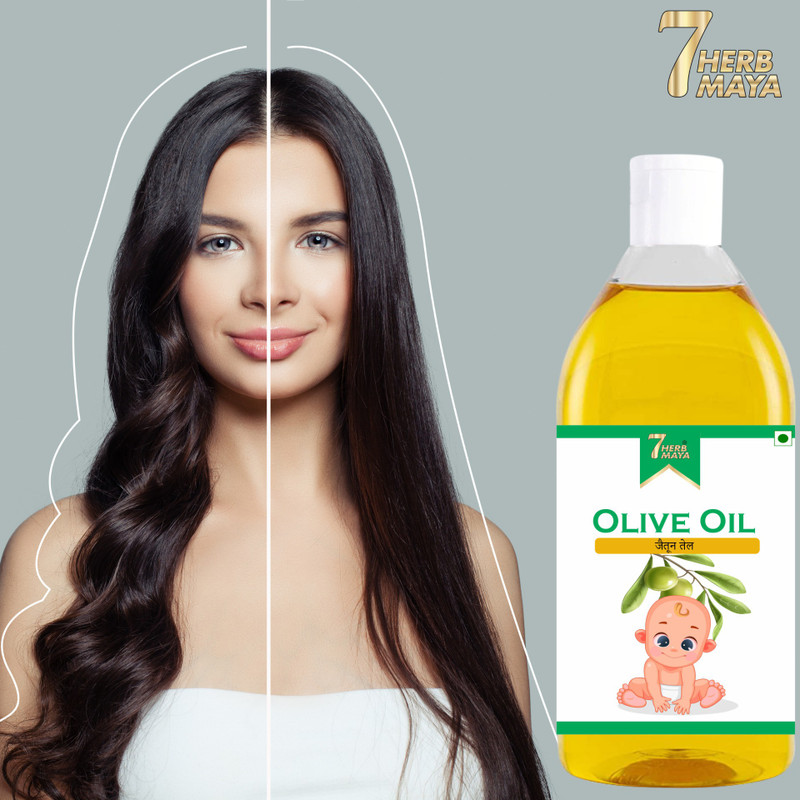 7Herbmaya Extra Virgin Olive Oil (Cold Pressed) For Face, Hair & Body Massage Oil  Hair Oil(200 ml)