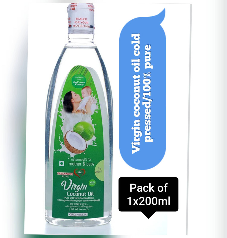 GREENNUT Extra Virgin Coconut Oil Cold Pressed Pack of 1 Hair Oil(200 g)