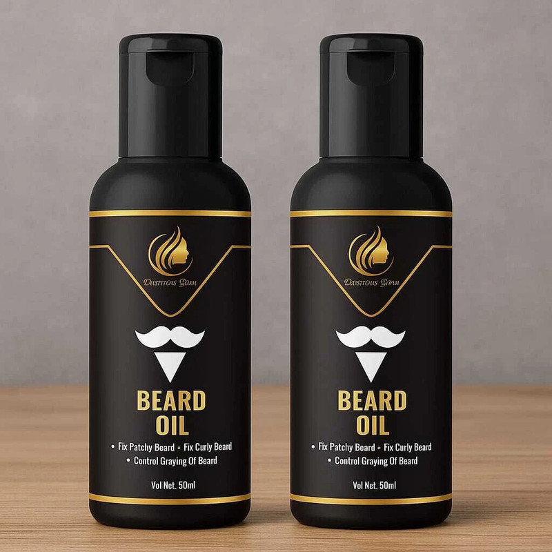 Lustrous Glow Men’s Beard Care Essential | Herbal Infused | Silky Smooth Finish | Alcohol-Free Hair Oil(100 ml)