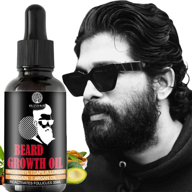 Buzzhub Beard Growth Oil for Men Ayurvedic Daadhi Badhane Ka Tel 35ml Vitamin E Hair Oil(35 ml)