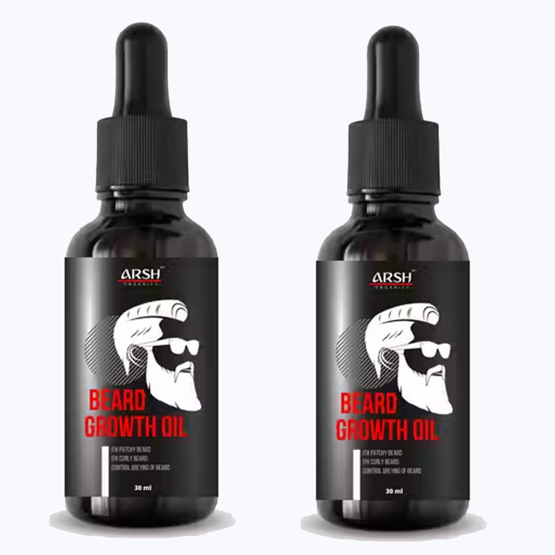 Arsh Organics Natural Herbal Beard Oil for Men | Reduces Itch & Beard Dandruff | Non-Greasy Hair Oil(50 ml)