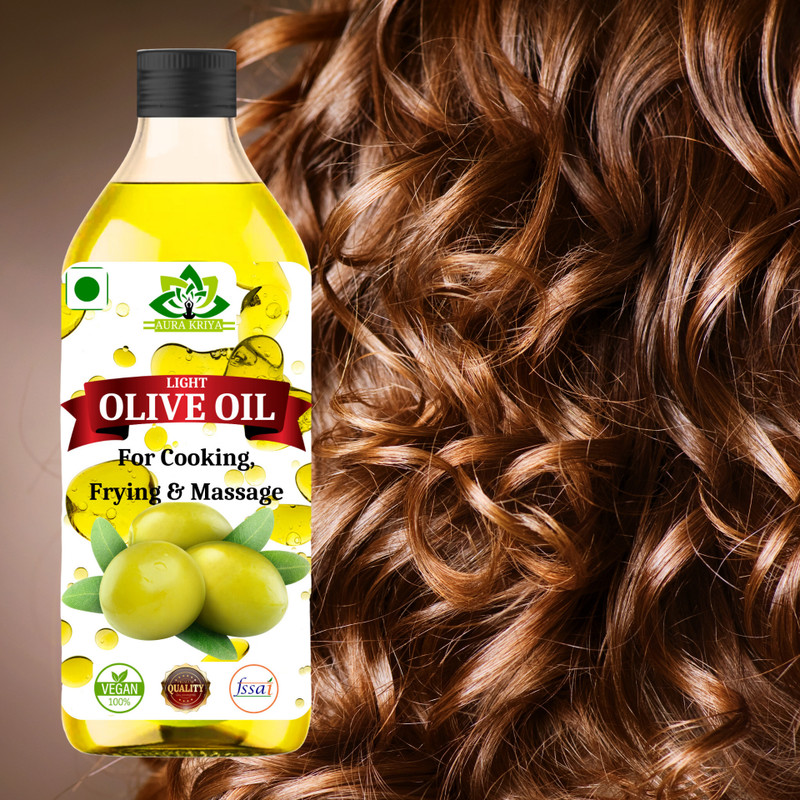 Aura Kriya Light Olive Oil for Hair Care | Hair Oil | Hair Massage Oil | Jaitun ka tail Hair Oil(500 ml)