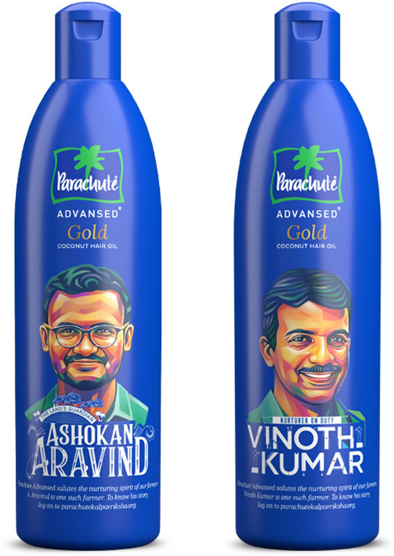 Parachute Advansed Gold Coconut Hair Oil Limited Edition Pack, A Tribute to the Farmers, Combo Pack Hair Oil (560 ml)
