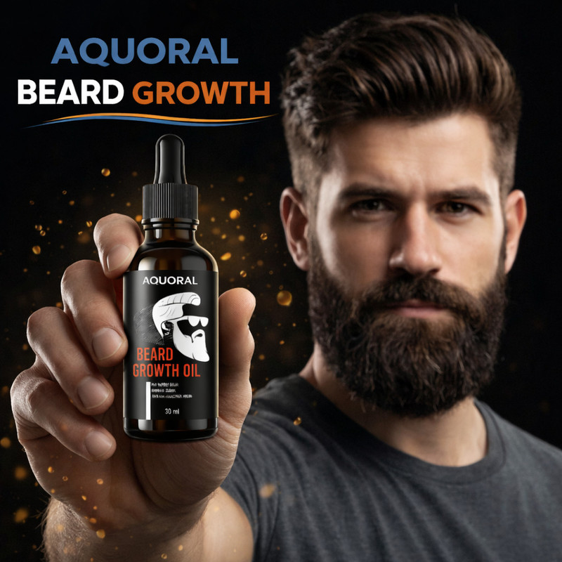 AQUORAL Beard Oil for Patchy Beard and Dry Skin - Nourishes and Hydrates Dry Skin Hair Oil(30 ml)