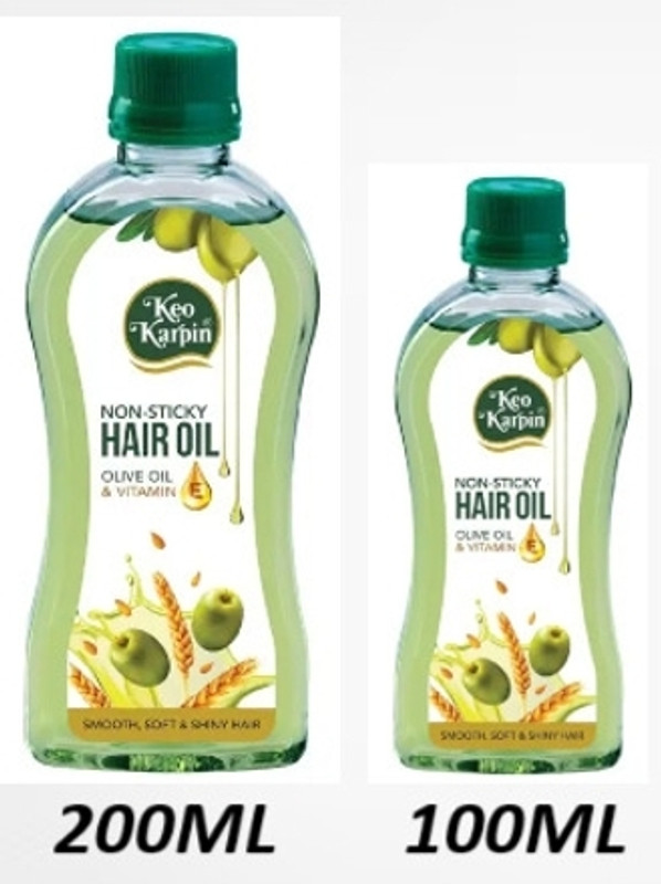 Keo Karpin Non Sticky Hair Oil with Olive Oil & Natural 200ML 1PCS 100ML 1PCS Hair Oil(300 ml)