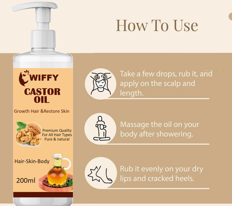 Wiffy 100% Pure Castor Oil Hair Oil pack of 1 Hair Oil(200 g)