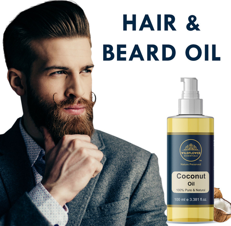Wildflower essentials Coconut Oil For Hair & Beard Nourishing, Stronger, Fluffier & Shinier Hair Oil(100 ml)