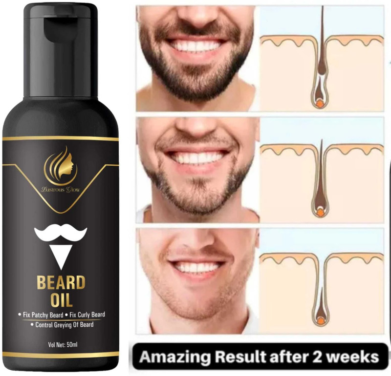 Lustrous Glow Perfect for Patchy Beards | Strengthens Roots | Ayurvedic & Herbal Formula Hair Oil(50 ml)