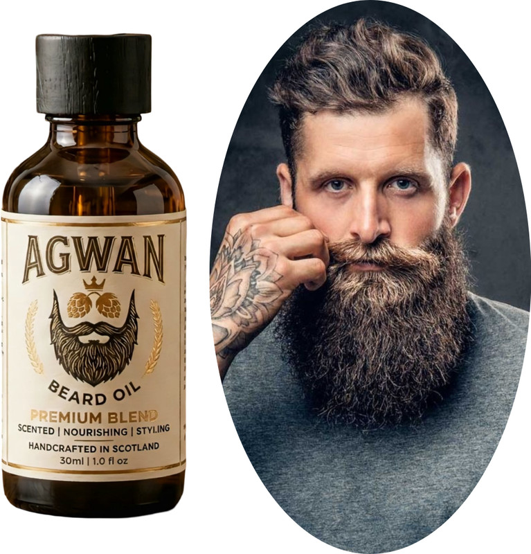 Agwan Natural Beard Growth Oil 30ml for Strong Fuller Beard Support Hair Oil(30 ml)