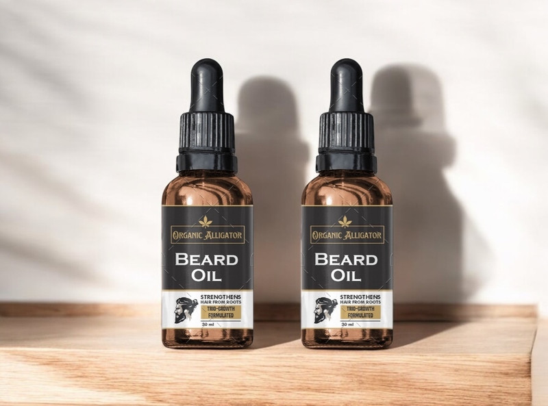 ORGANIC ALLIGATOR BEARD OIL - TRIO GROWTH FORMULATED / ORGANIC / Beard Growth Hair Oil(30 ml)