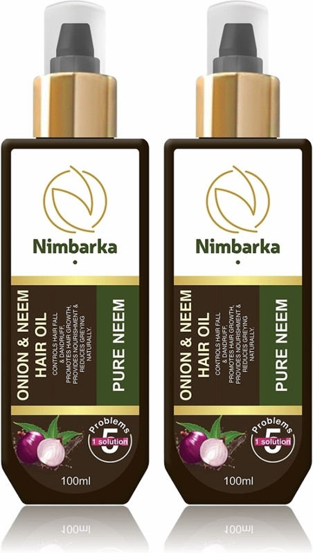 NIMBARKA Onion & Neem Hair Oil For Hair Strengthening 100*2 Pack Of 2 Hair Oil(200 ml)