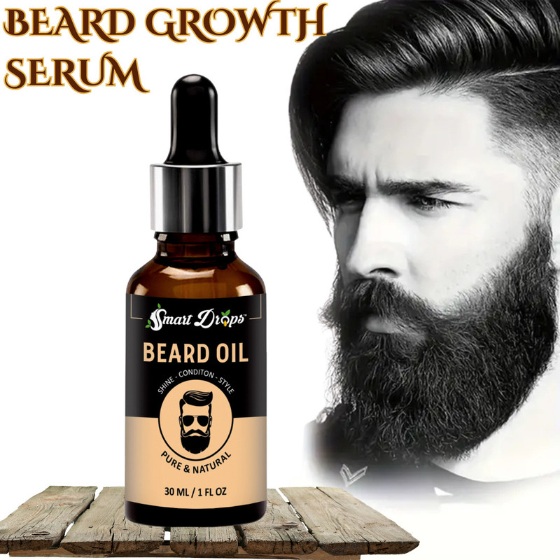 smartdrops Beard Growth Oil for Softens, Strengthens Shine Beard Hair Oil(30 ml)