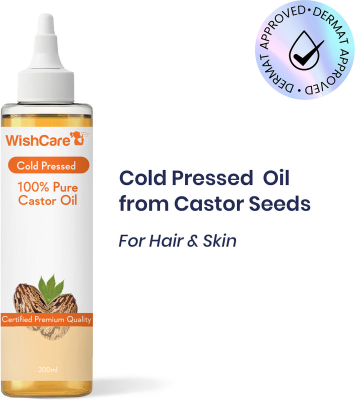 WishCare Premium Cold Pressed Castor Oil For Hair Growth & Glowing Skin(200 ml)