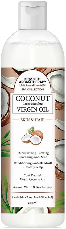 KEYA SETH AROMATHERAPY Virgin Coconut Oil, Skin & Hair, Moisturizing Glowing Nourishment Anti Dandruff Hair Oil(200 ml)