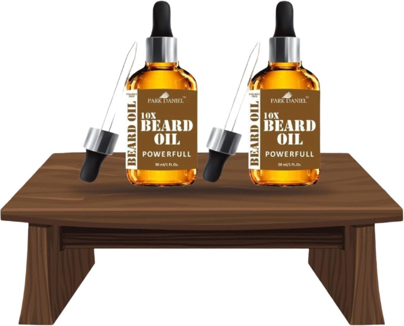 PARK DANIEL 10X Beard Oil POWERFULL- For fast Beard Growth Combo pack of 2 Bottles of 30 ml(60 ml) Hair Oil(60 ml)