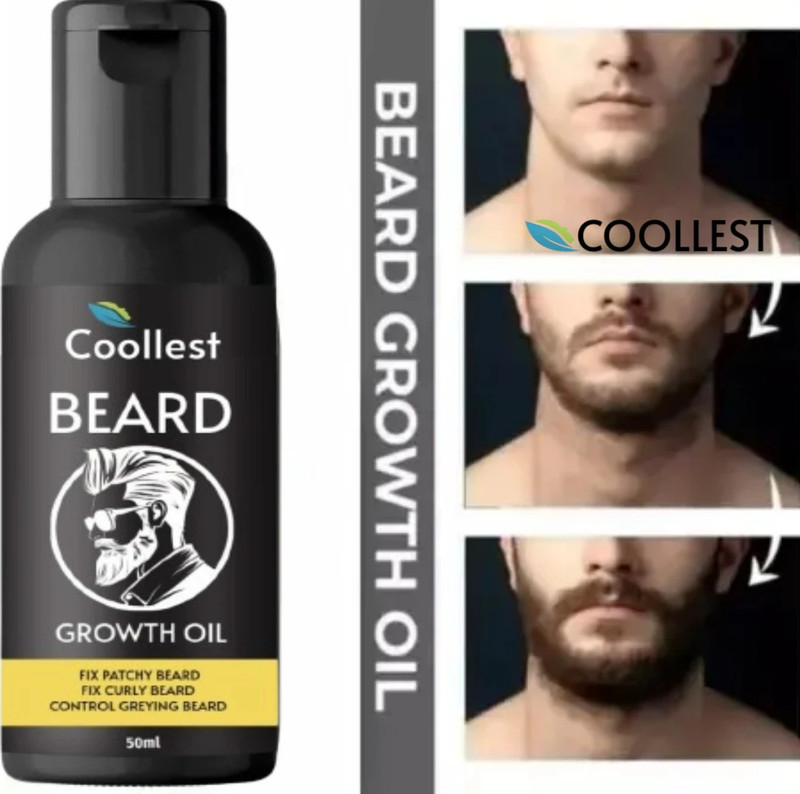 coollest Organics 100% Pure Natural Beard Hair Oil for Black Hair and Beard Growth Hair Oil(50 ml)