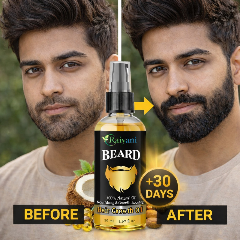 Livincy Beard Growth Oil for Men for Faster Beard Growth, Thick Beard & Natural Shine Hair Oil(50 ml)