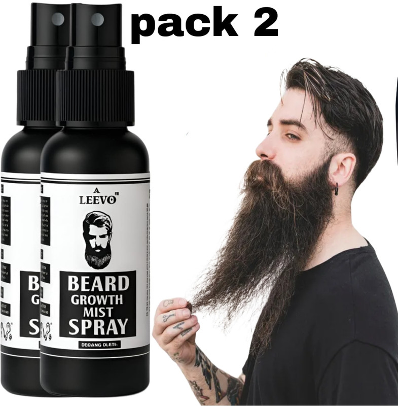 LEEVO Beard Oil Mist Spray for Men with Herbal Extracts for Daily Beard Maintenance Hair Oil(60 ml)