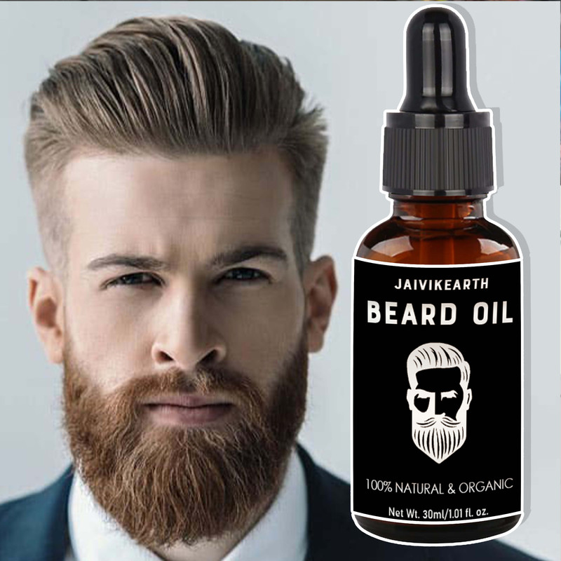 Jaivik Earth Natural Beard Oil - Packed with Vitamins and Antioxidants for a Stronger Hair Oil(50 ml)