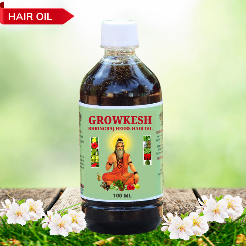 Growkesh Bhringraj Herbal Regrowth Hair Oil & All Types Of Hair Herbal Natural Hair Oil(100 ml)