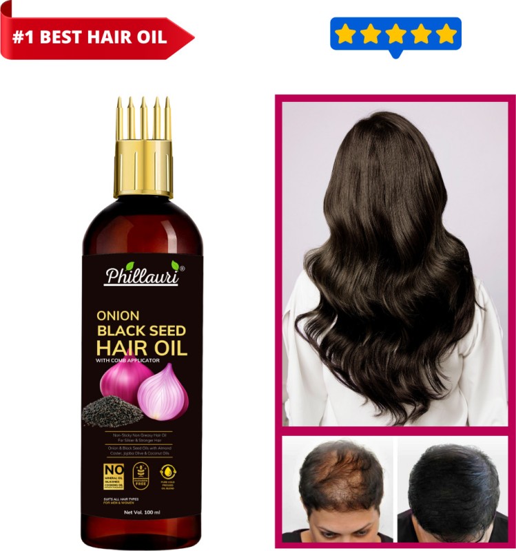 Compare Phillauri Onion black seed hair oil for Hair Regrowth and Hair Fall  Control Hair Oil (100 ml) Price in India - CompareNow