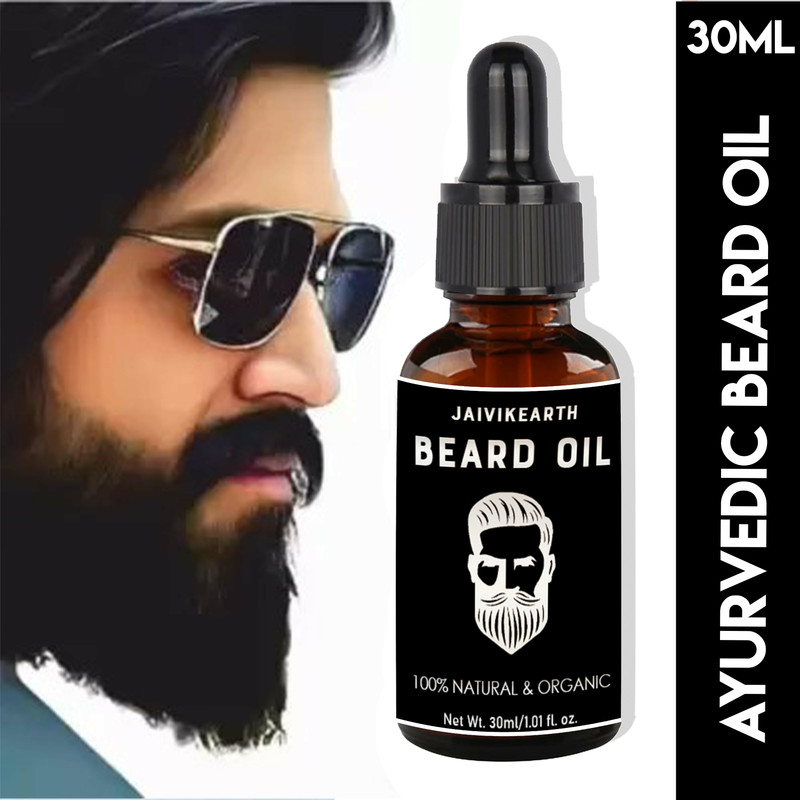Jaivik Earth ™ Beard Oil Men for Growing Beard with Almond & Vitamin B6 Patchy Beard Hair Oil(30 ml)