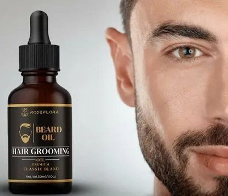 ROSEFLORA Beard Oil for Growing Beard Faster – Strong, Thick Hair Oil(30 ml)