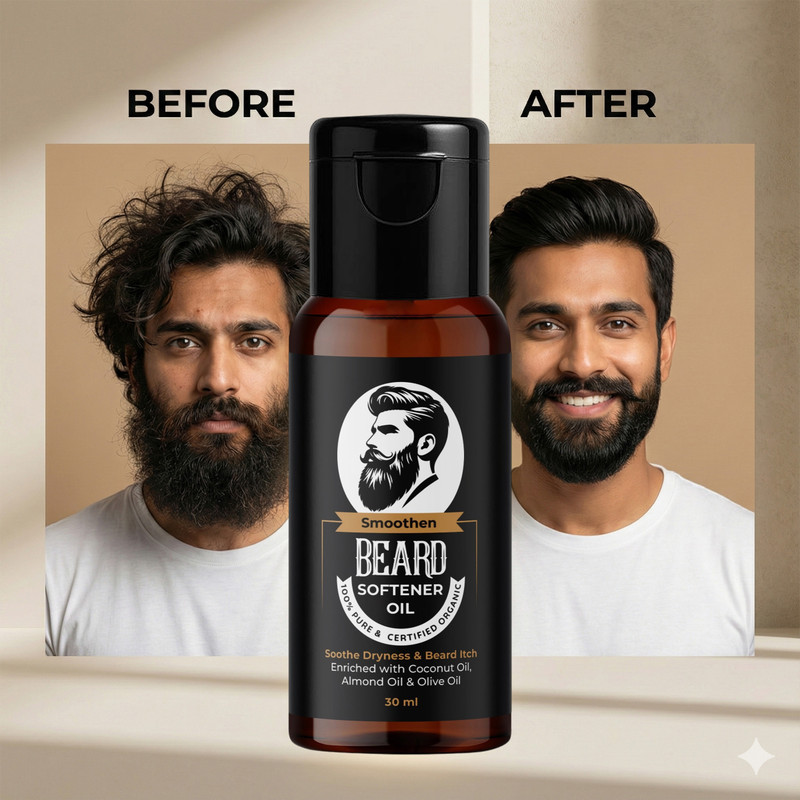 MDJ Organic Beard Softener Oil - Chemical Free Grooming for Sensitive Skin (30ml) Hair Oil(30 ml)