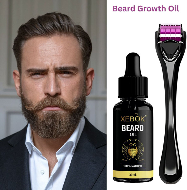 Xebok Beard Oil for Men & Beard Activator (Derma Roller Activator) For Fast Beard Hair Oil(30 ml)