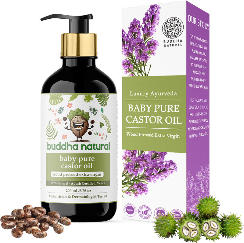 buddha natural Baby Castor Oil Cold Pressed Extra Virgin (150ml) - Delicate Skin & Hair Growth Hair Oil(150 ml)