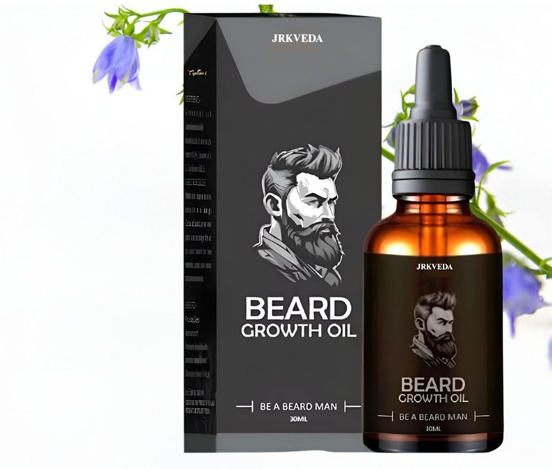 JRKVEDA Powerful Beard Growth Oil for Thick, Strong, and Naturally Healthy Beard Hair Oil(30 ml)