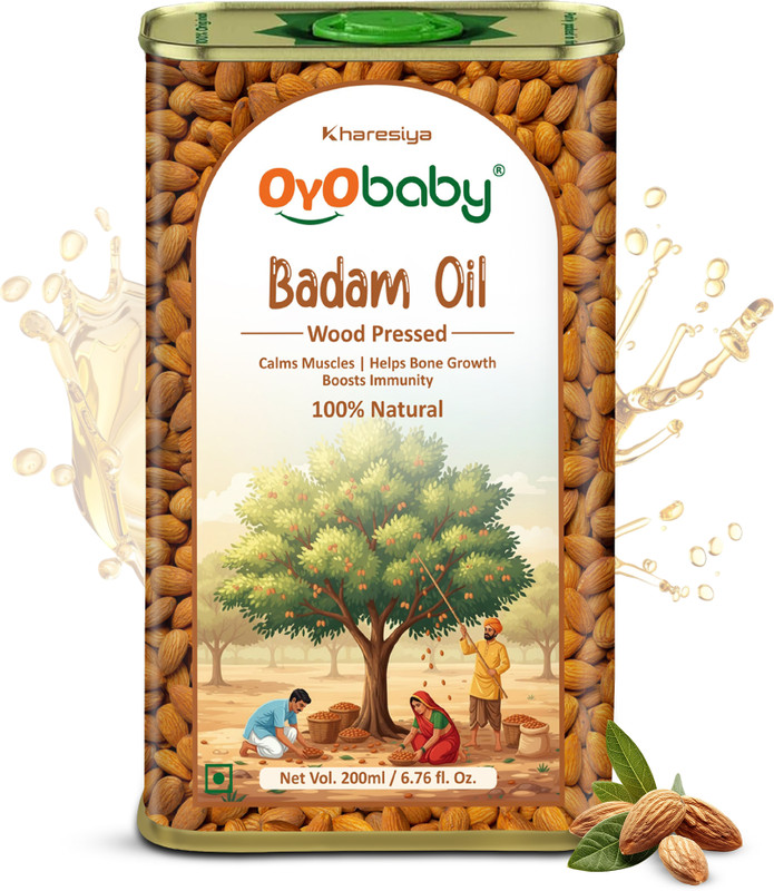 Oyo Baby Roghan Badam Shirin Oil For Skin, Face, Body Massage & 100% Pure Sweet Almond Hair Oil(200 ml)